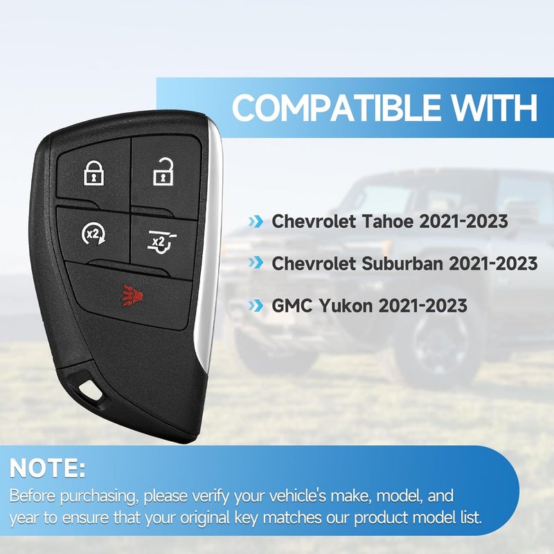 LYFUCESS Smart Key Fob Replacement Remote Fits for GMC Yukon Chevy Tahoe Suburban 2021 2022 2023 2024 Proximity Keyless Entry Remote Control 433Mhz YG0G21TB2 13541559 - Image 2